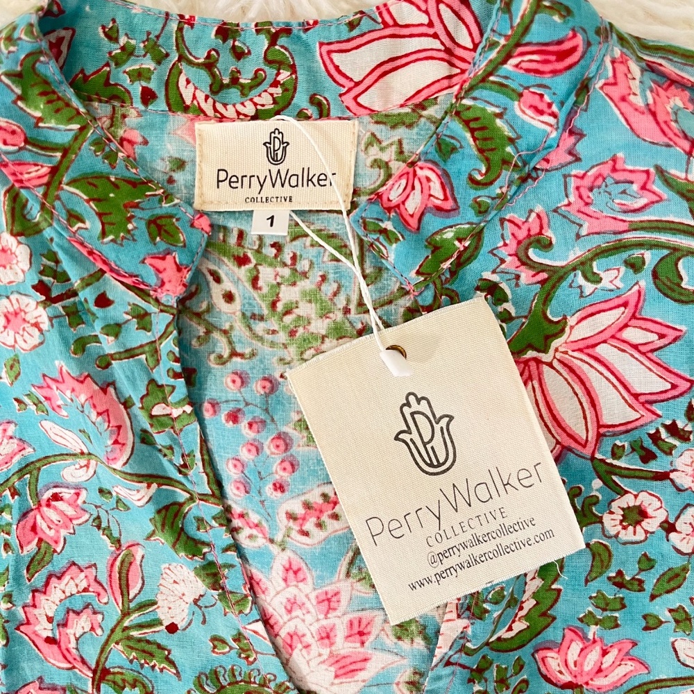 Perry Walker Collective "Dress in Pink/Green Floral" NWT - Picture 2 of 7